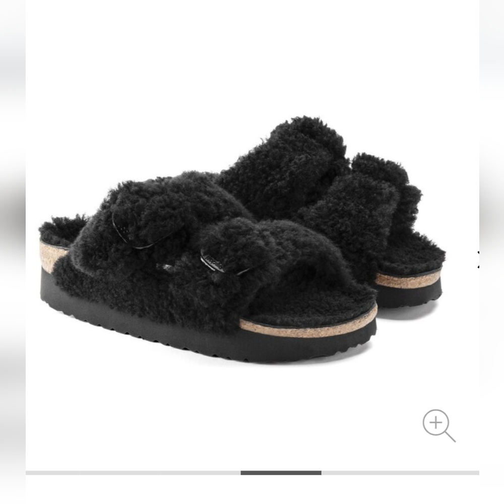 Birkenstock/Papillio Big Buckle Shearling Platform Sandals